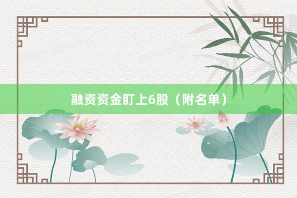 融资资金盯上6股（附名单）