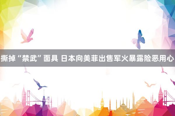 撕掉“禁武”面具 日本向美菲出售军火暴露险恶用心