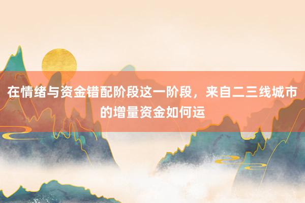 在情绪与资金错配阶段这一阶段，来自二三线城市的增量资金如何运