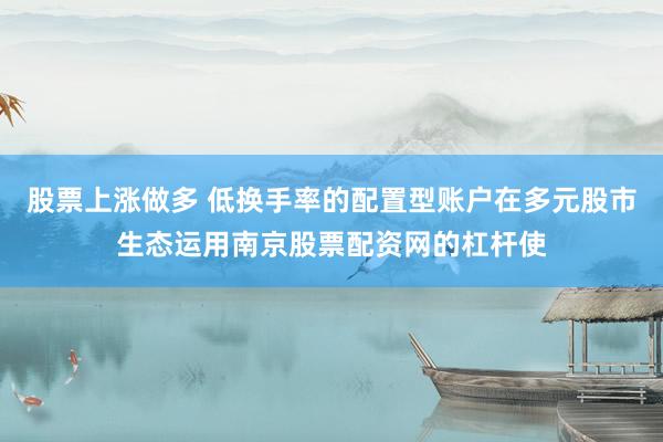 股票上涨做多 低换手率的配置型账户在多元股市生态运用南京股票配资网的杠杆使