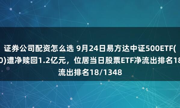 证券公司配资怎么选 9月24日易方达中证500ETF(510580)遭净赎回1.2亿元，位居当日股票ETF净流出排名18/1348